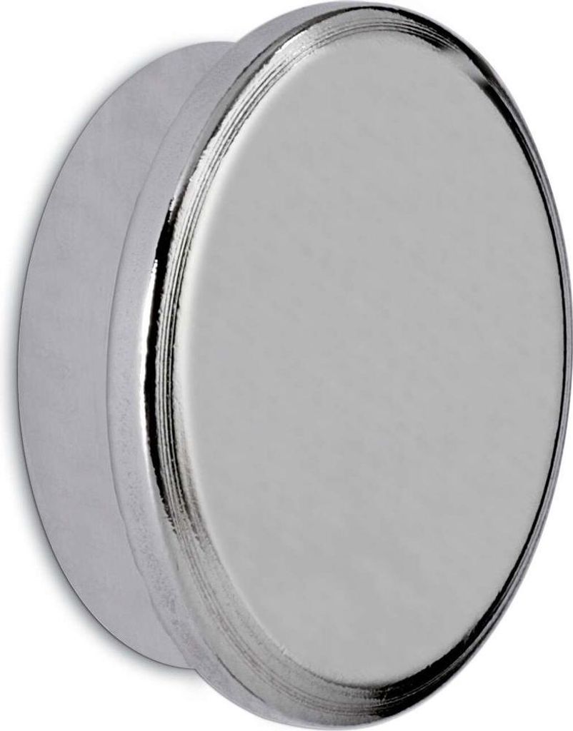 MAUL Magnet rund 1 Stück 21 kg Stahl Metall Neodym Ø 3 x 0.9 cm silber