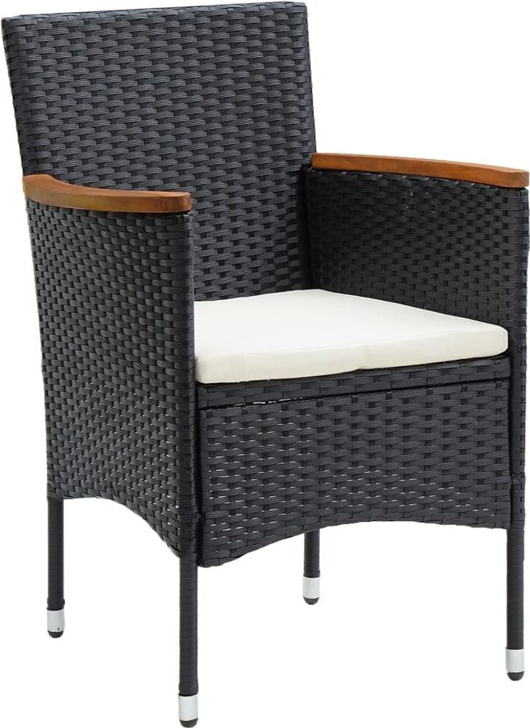 vidaXL Garten-Essstühle 4 Stk. Poly Rattan Schwarz