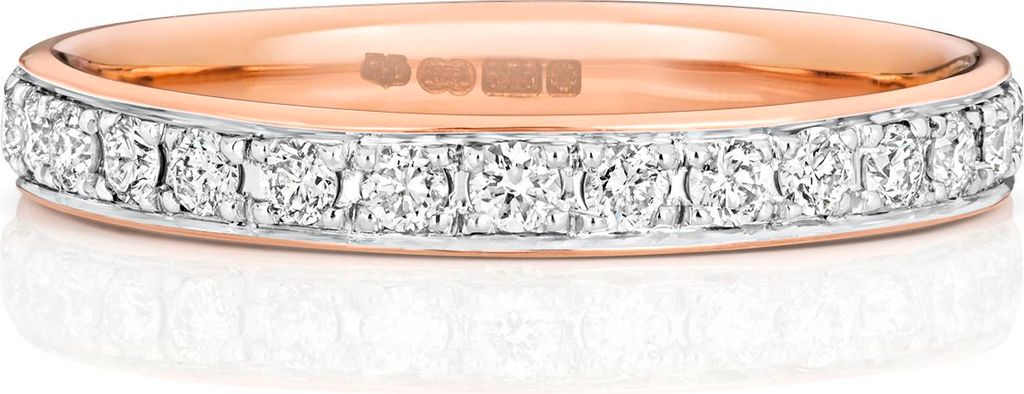 9 Karat (375) Rotgold Eternity Damen - Diamant Trauring/Ehering/Hochzeitsring Brillant-Schliff 0.52 Karat GH - SI3-I1, 49 (15.6); TRS187669KRRSJ