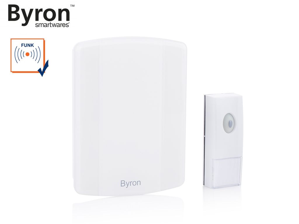 Byron B002E Funktürklingel Set MP3 BY002E, Weiß, 80 dB, Produktbild 