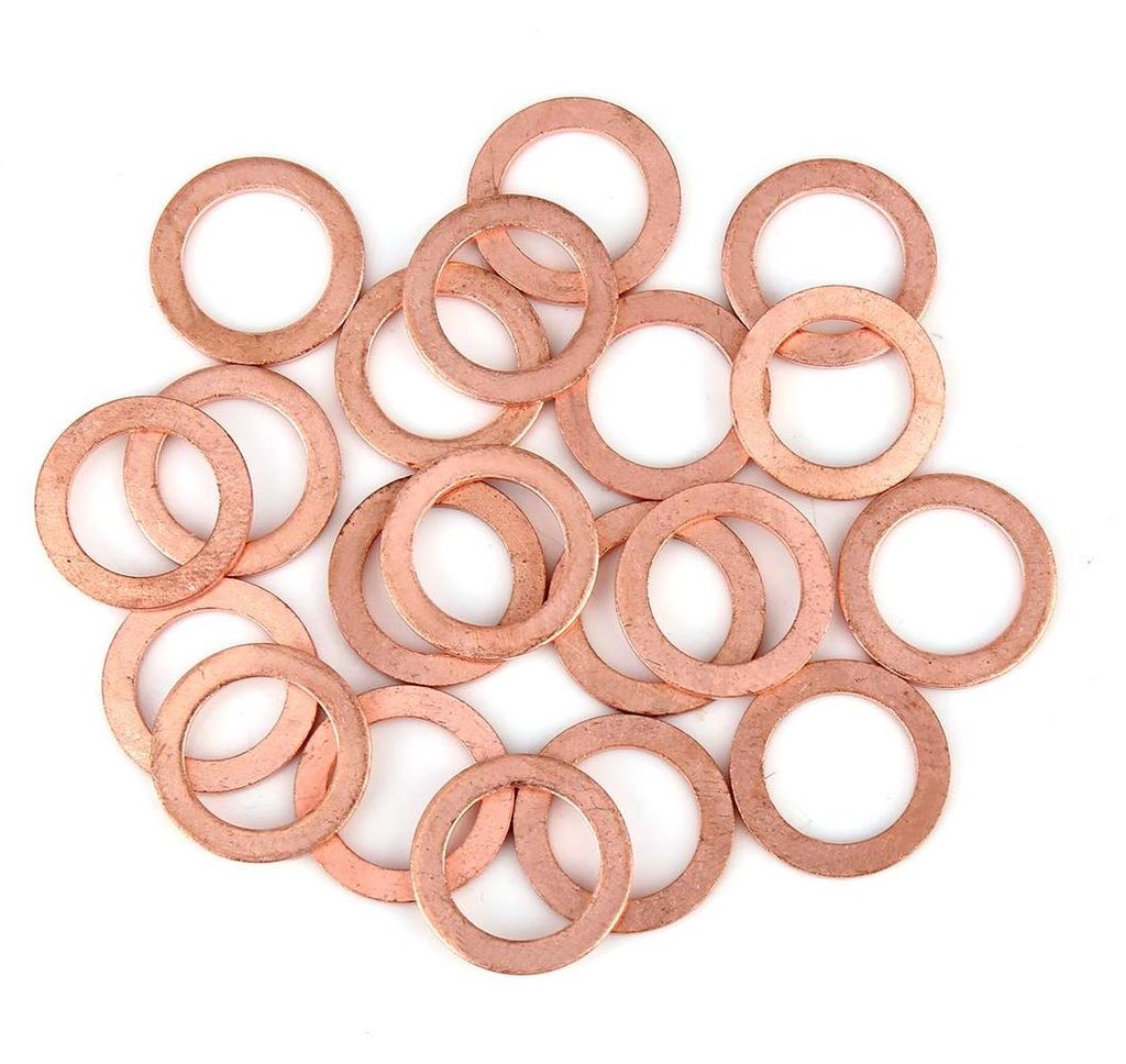 20 Kupferscheiben, flacher Dichtungsring 14 x 21 x 1,5 mm