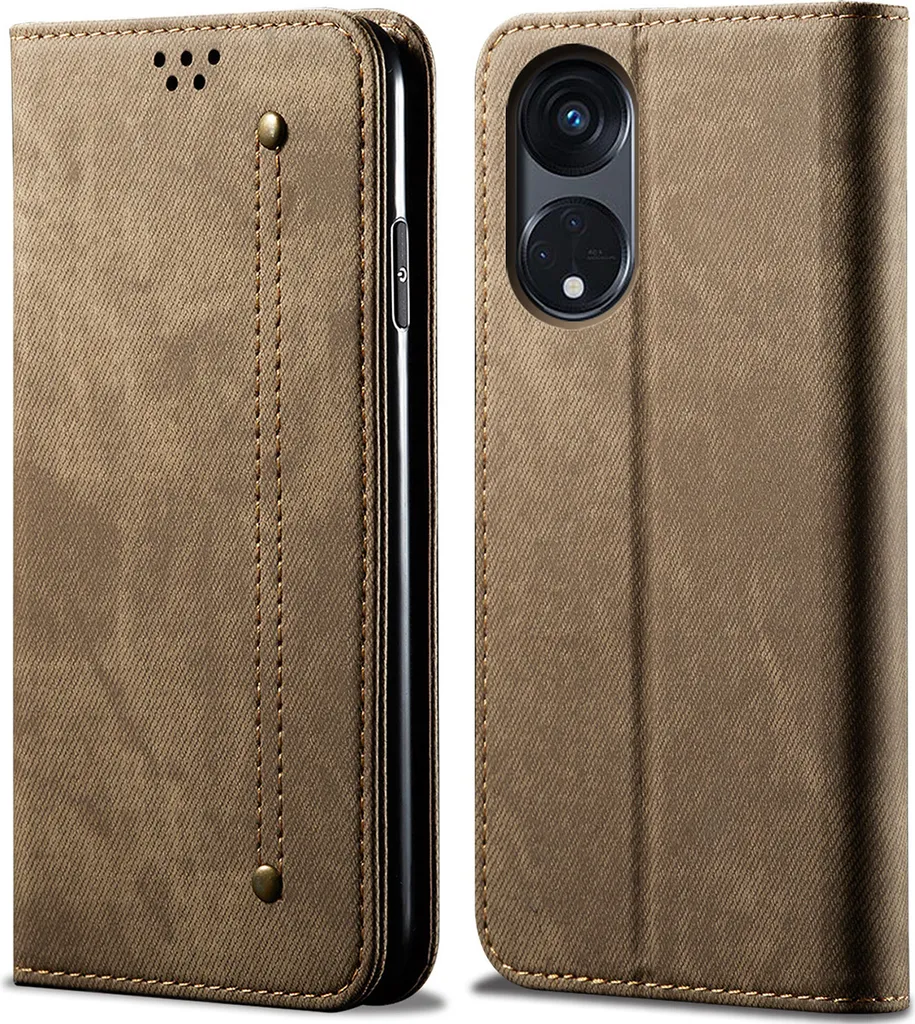 Cover Portafoglio OPPO A98 5G Khaki: Pratica, Sicura e Versatile