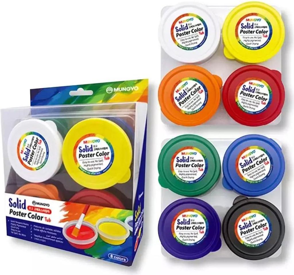 MUNGYO Plakatfarben, 8 Farben