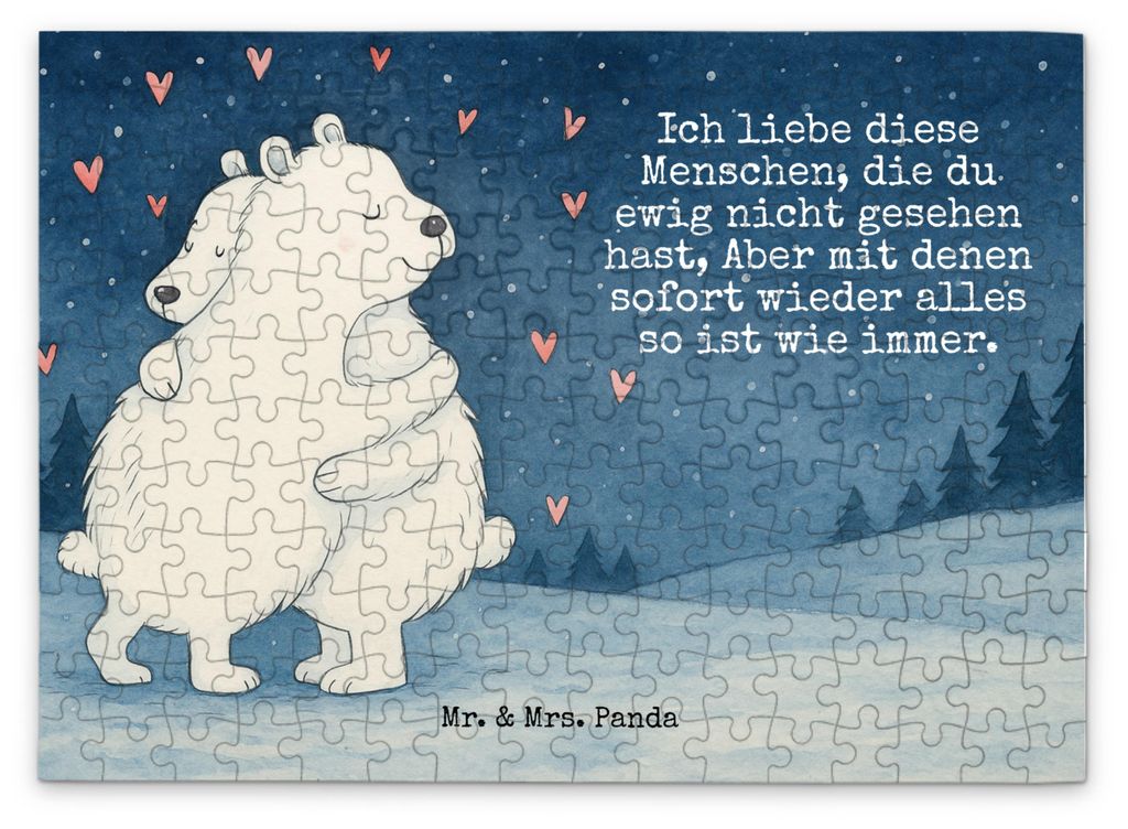Mr. & Mrs. Panda Puzzle Eisbär Umarmen Design 192 Teile - Weiß - Geschenk, 2000, 1000, 300, Lustige Sprüche, Puzzlespiel, 500