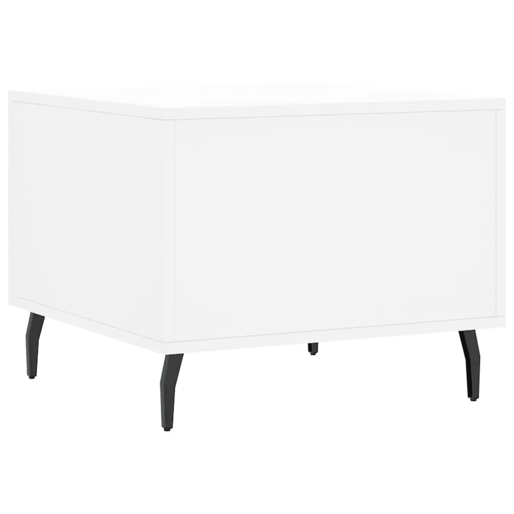 Offerta Set 2 Tavolini Bianchi Quadrati 50 cm - Legno Robusto - 8