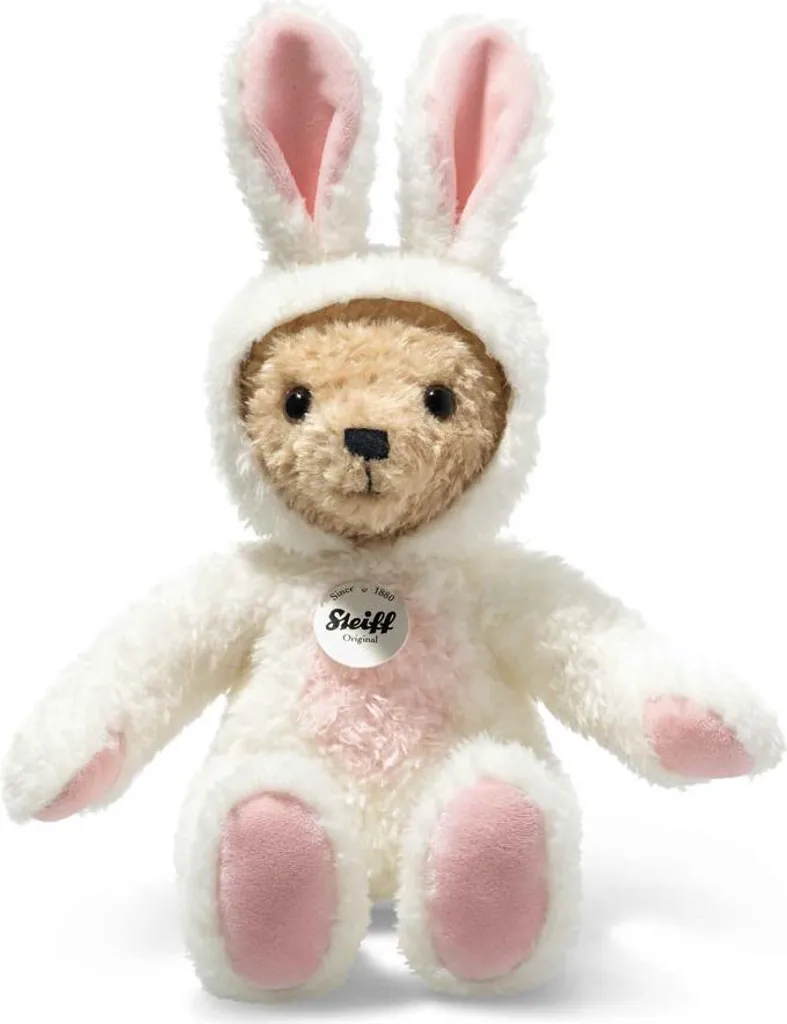 Doudou Ours Lapin Steiff blanc 27 cm - Cadeau de naissance exceptionnel