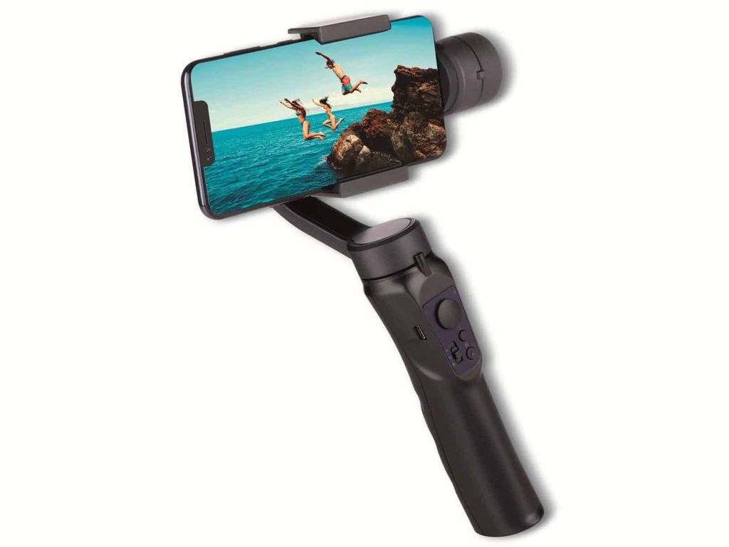 Grundig 2-in-1 Selfiestick En Mini Tripod - Gimbal Stabilisator Selfie Stick En Statief Met Afneembare Afstandsbediening Voor Vlogs Selfies En Actie Beelden Zwart