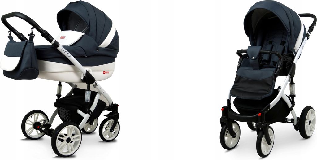 BabyLux Lilly | 2in1 Kinderwagen Set | Antracyt | Kombikinderwagen | Kinderwagenset | Buggy + B