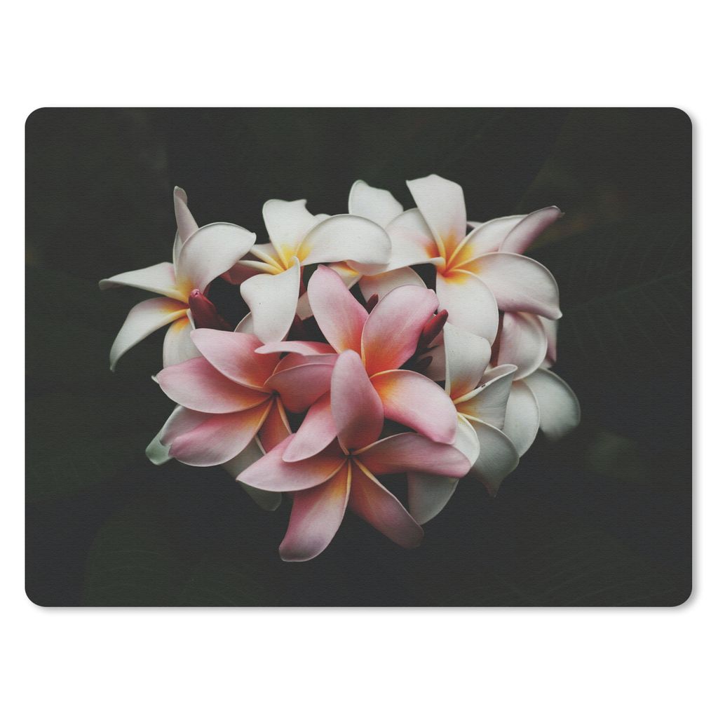 MuchoWow Mauspad Mousepad Blumen - Rosa - Schwarz - Flora - Botanisch 40x30 cm - Mousepads - Maus Mat - Pad - Mausunterlage - Anti Rutsch