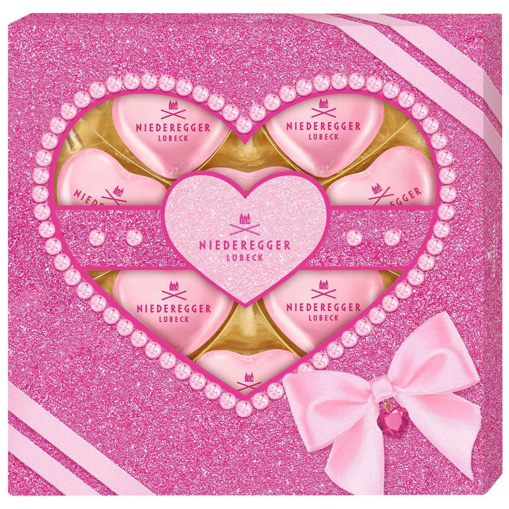 Niederegger Praliné Herzen Marc de Champagne 125g Produktbild 
