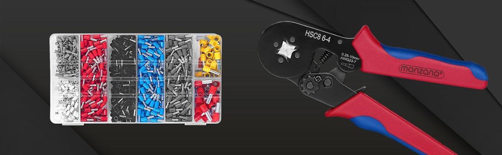 Crimpwerkzeug-Set mit 1200 Aderendhülsen, 22-10 AWG