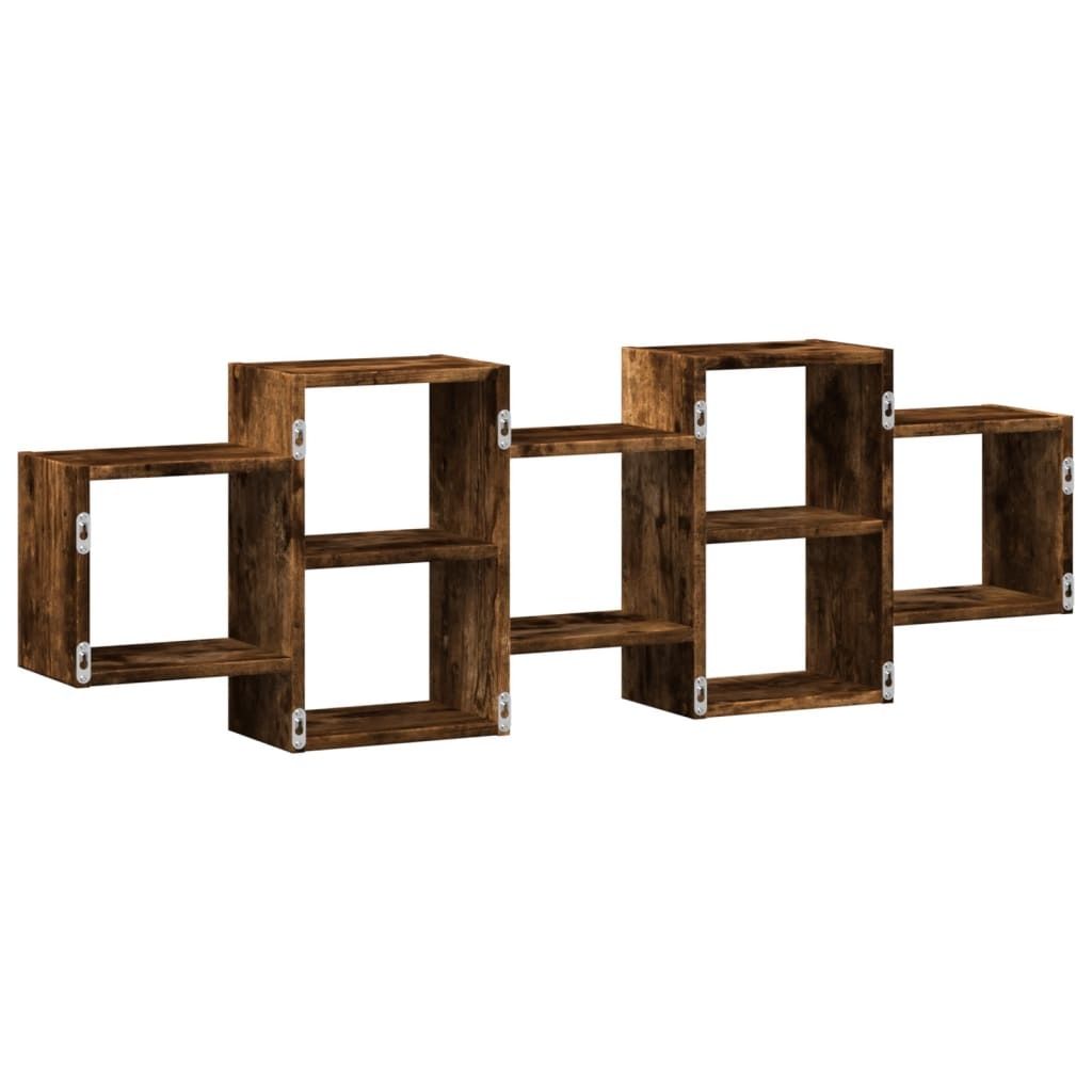 vidaXL Scaffale a parete in rovere fumé 129x18x42 cm Immagine del prodotto 