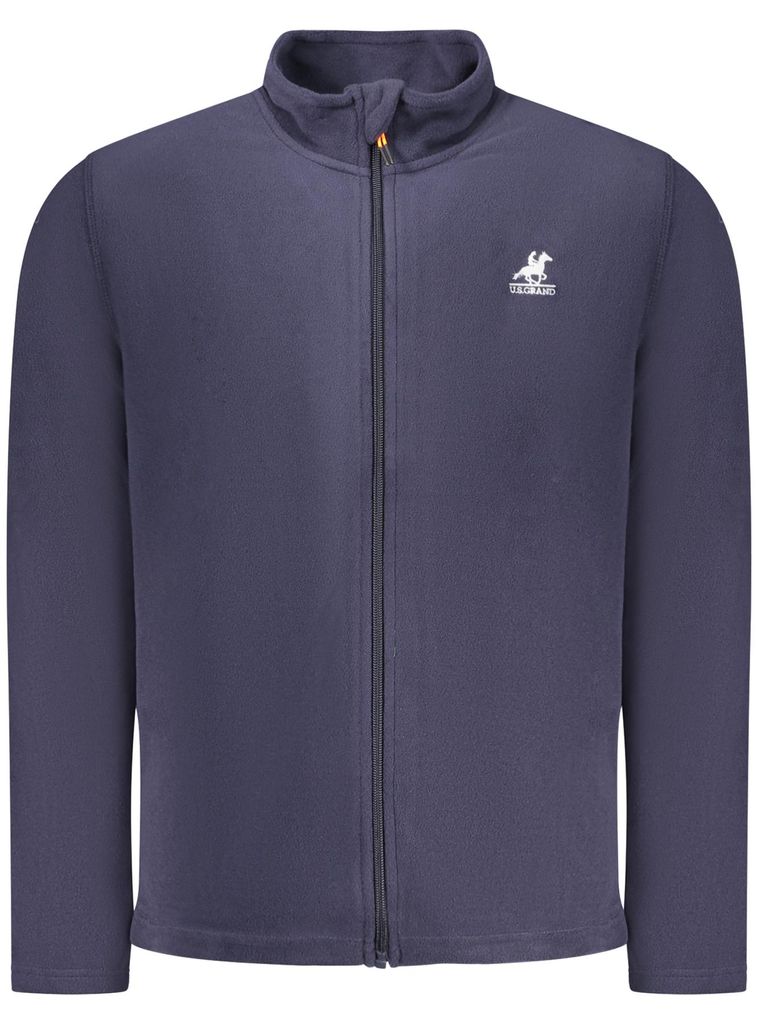 Herren Fleece-Sweatshirt Blau mit Reißverschluss & Stickerei