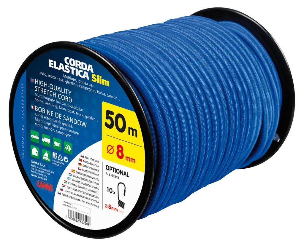 Elastická šňůra na cívce - Ø 8 mm - 50 m - modrá Obrázek produktu 