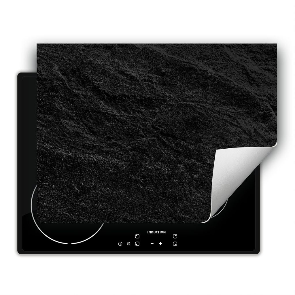 DarHaus Herdabdeckplatte 80x52 cm Anti Rutsch Matte Aufrollbar, schwarz - schiefer