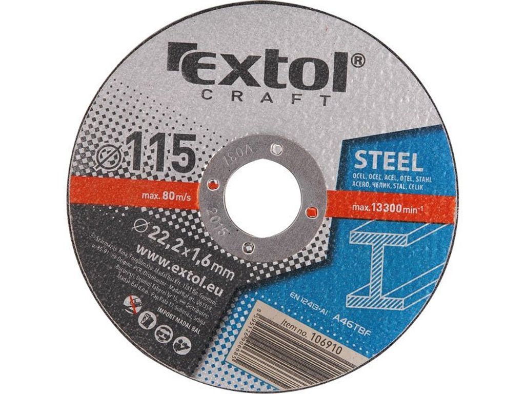 Extol Craft Metall-Trennscheiben (106910) 5 Stück, 115x1,6x22,2mm