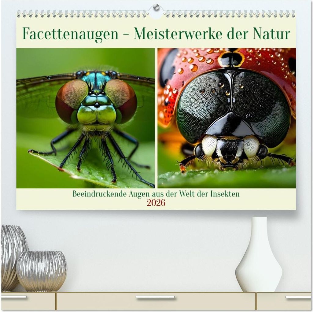Facettenaugen - Meisterwerke der Natur (hochwertiger Premium Wandkalender 2026 DIN A2 quer), Kunstdruck in Hochglanz