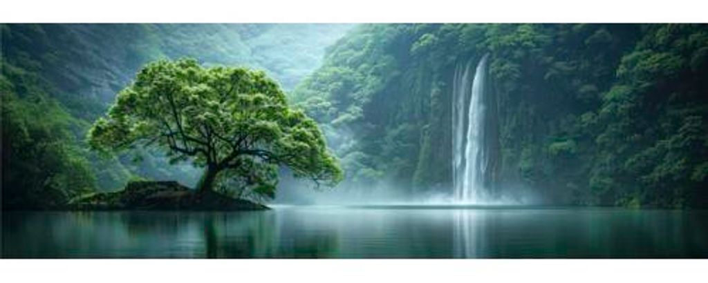 Leinwandbild Wasserfall 150x50 cm