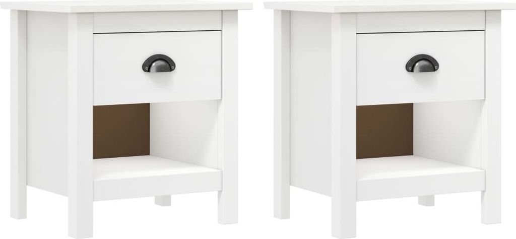 Nachttische 2 Stk. Hill 46x35x49,5 cm Massivholz Kiefer