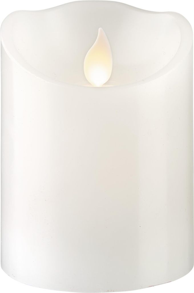 Star Trading LED-Kerze Twinkel Wachs 7,5x7,5x10cm weiß, Produktbild 
