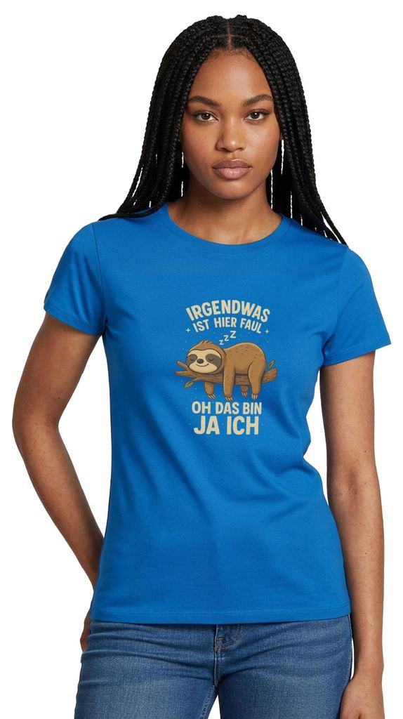 Spreadshirt Irgendwas Ist Hier Faul Oh Das Bin Ich | Faultier Frauen T-Shirt, S, Royalblau