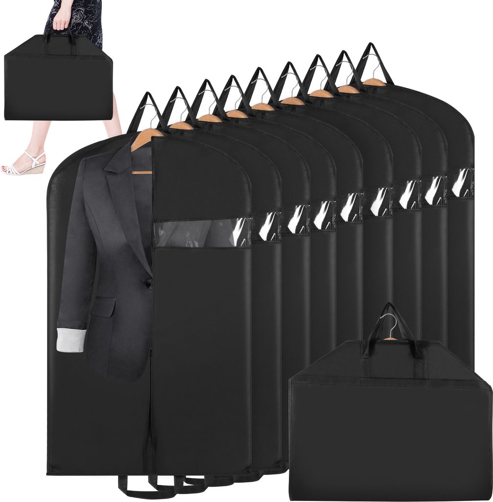Clanmacy Set di 10 sacchetti per abiti 100x60 cm Copertura Immagine del prodotto 