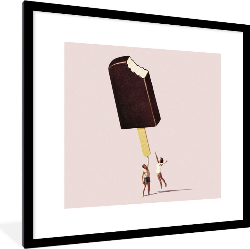 MuchoWow® Gerahmtes Poster Eiscreme - Schokolade - Pastell Produktbild 