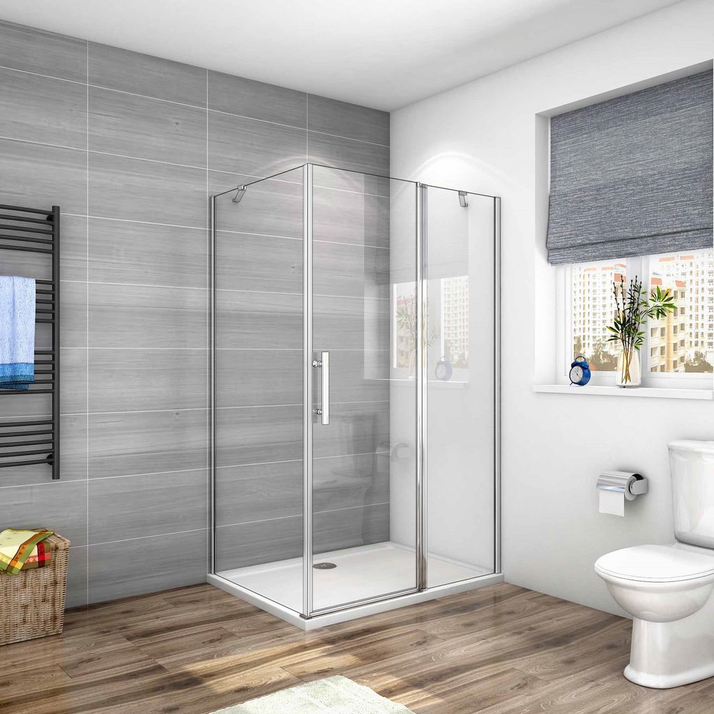 100X76X195cm Eckeinstieg Duschkabine Duschabtrennung Duschwand Duschtür 6mm Nano-glas