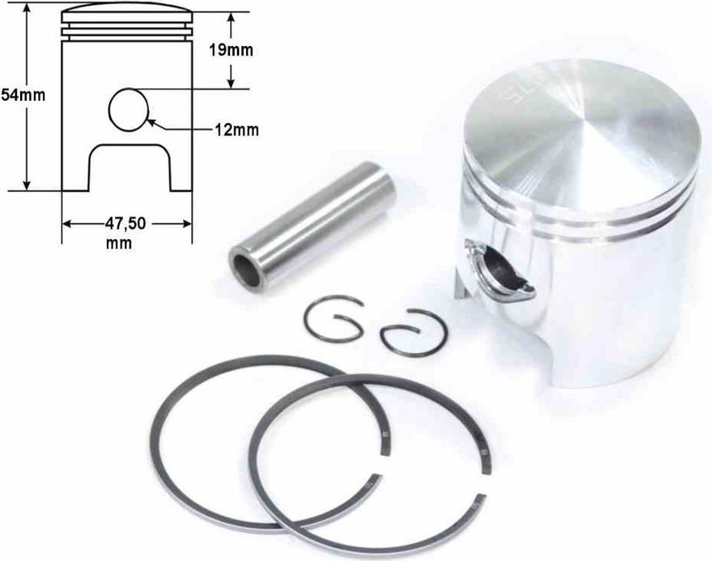 Piaggio Typhoon Luftgekühlt 80Cc Kolben 47.5Mm Pin12 Std