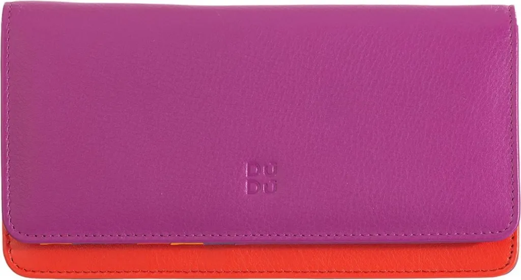 Grand portefeuille compagnon femme en cuir DuDu avec protection RFID