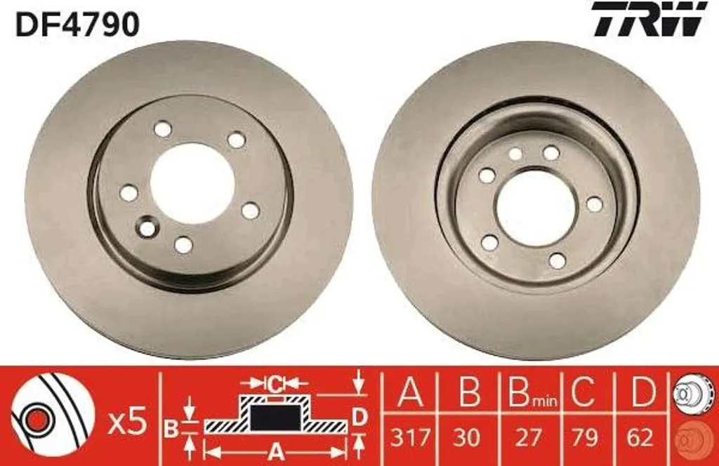 Disque de frein haute teneur en carbone TRW DF4790 SDB000602