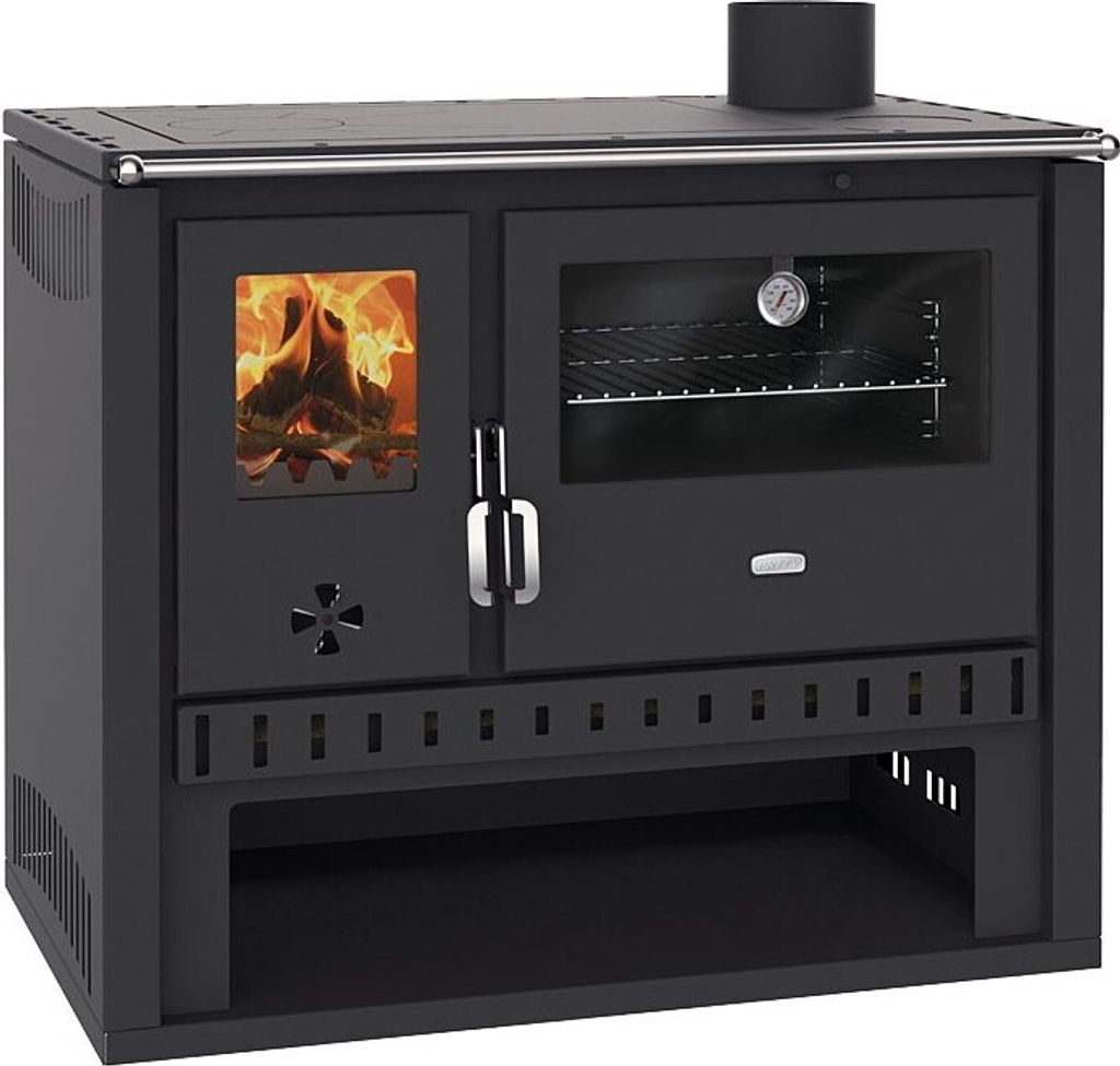 Kochen Kaminofen Holzofen mit Backofen Prity GT FS S Black