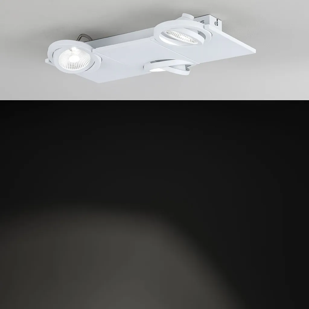 Plafonnier 3 LED Brea Blanc 3x 480lm (LT) Luminaire de Plafond Moderne