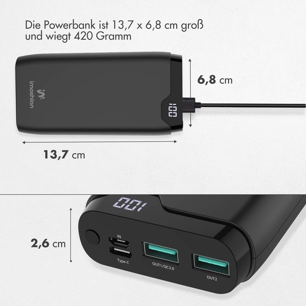 iMoshion® Powerbank 20000 mAh Power bank Schwarz Produktbild 7