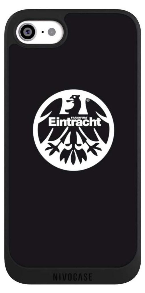 NIVOCASE Handyhülle für Apple iPhone SE (2022) Hülle NIVOpure Case Schwarz Adler Eintracht Frankfurt Logo