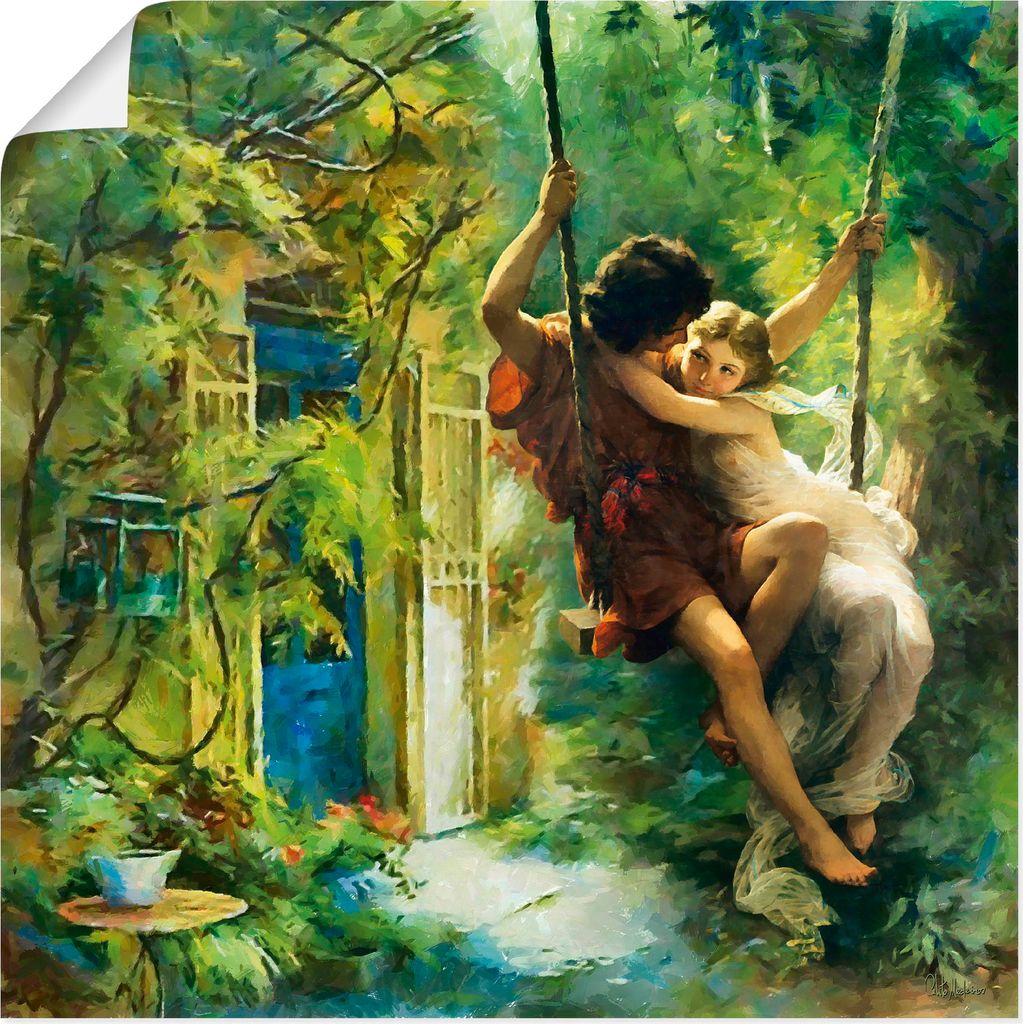 ARTland Poster Paar auf einer Schaukel Größe: 30x30 cm