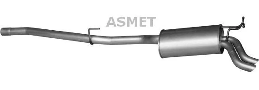 Silencieux ASMET 1075 anticorrosion pour Mercedes Classe E 2104905521