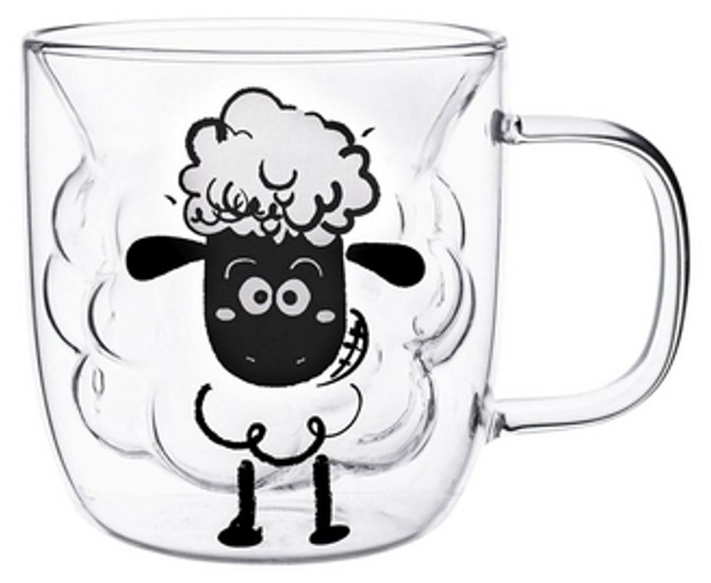 Thermobecher mit Griff für Kaffee Milch 330ml Schaf Produktbild 