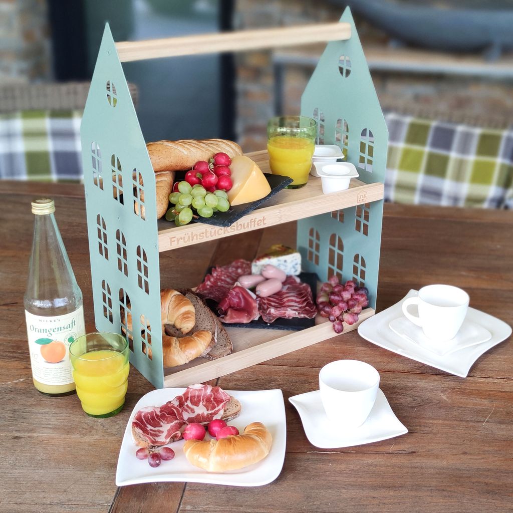 UNUS® Etagère met 2 lagen en handvat in verschillende