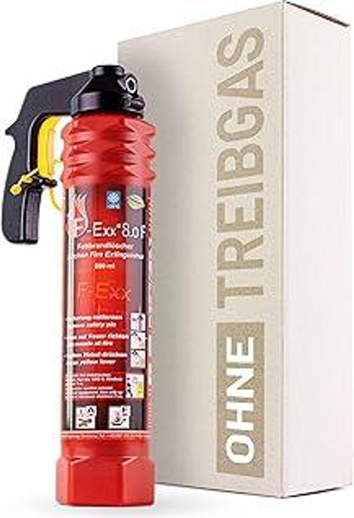 F-Exx 8.0 F - Schaum-Feuerlöscher für Haushalt und Küche - 800ml Löschspray Germany