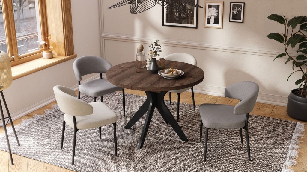 Design Esstisch Renzo ausziehbar 110 bis 180 cm rund Esszimmer Tisch