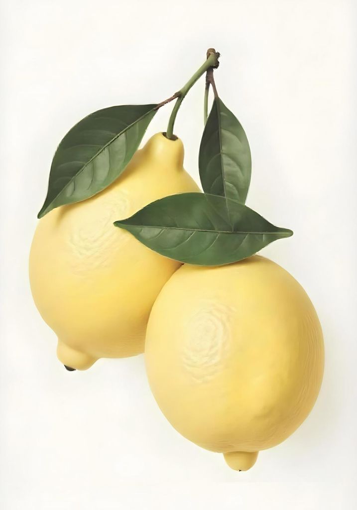 Plakat 70x100cm Moderne Früchte und Zwei Zitronen Pop Art Vintage