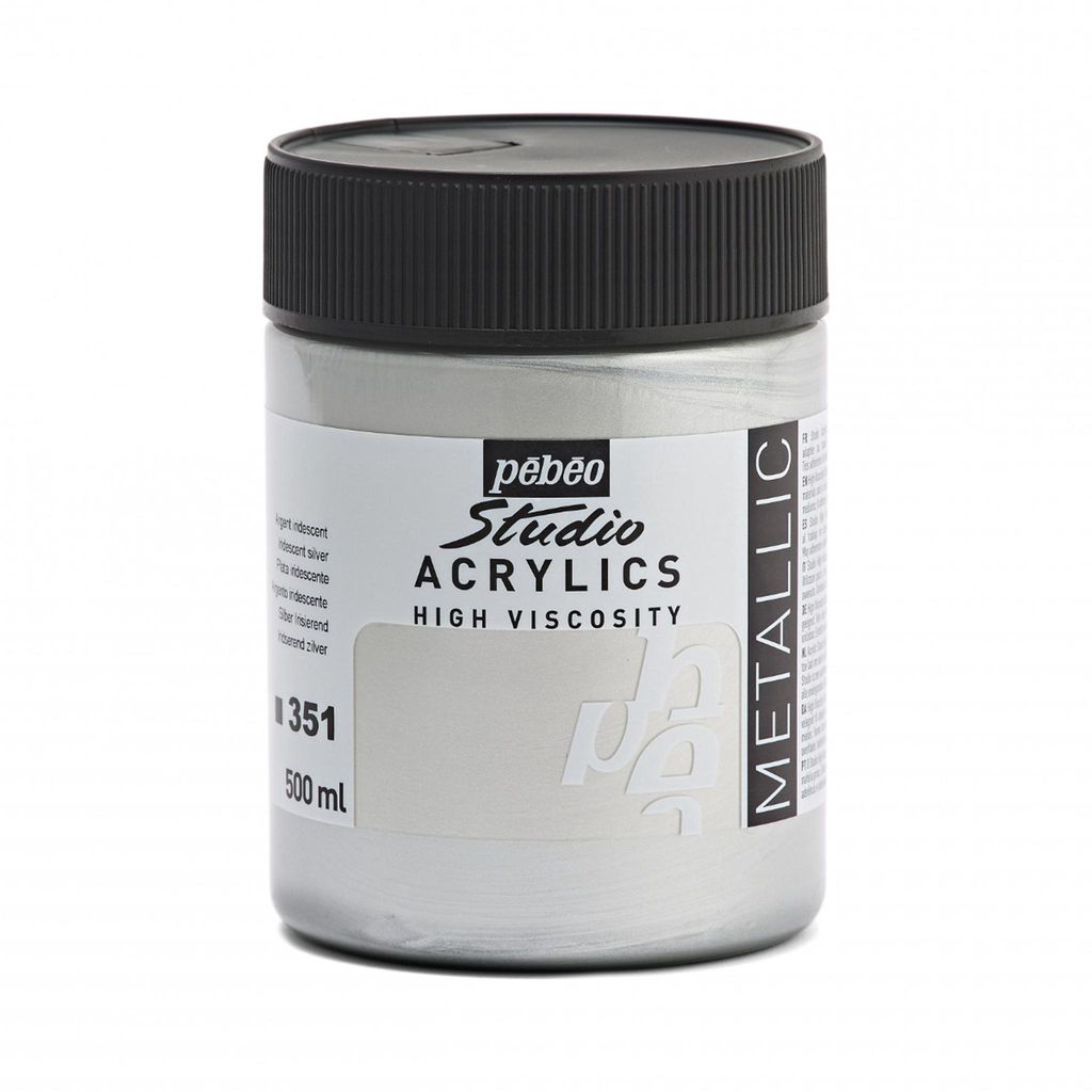 Pebeo Studio Acrylics 500 ml, 351 Irisierendes Silber