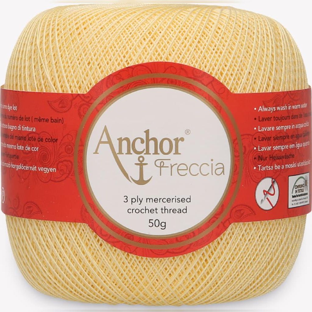 Anchor Freccia 25 – Extra feines Baumwollgarn für filigranes Häkeln (Color 00300)