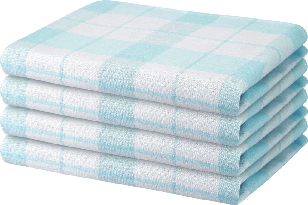 4er Set Geschirrtücher 50x70 cm 100% Baumwolle 70g Spühltuch Küchentücher Abwaschlappen aqua