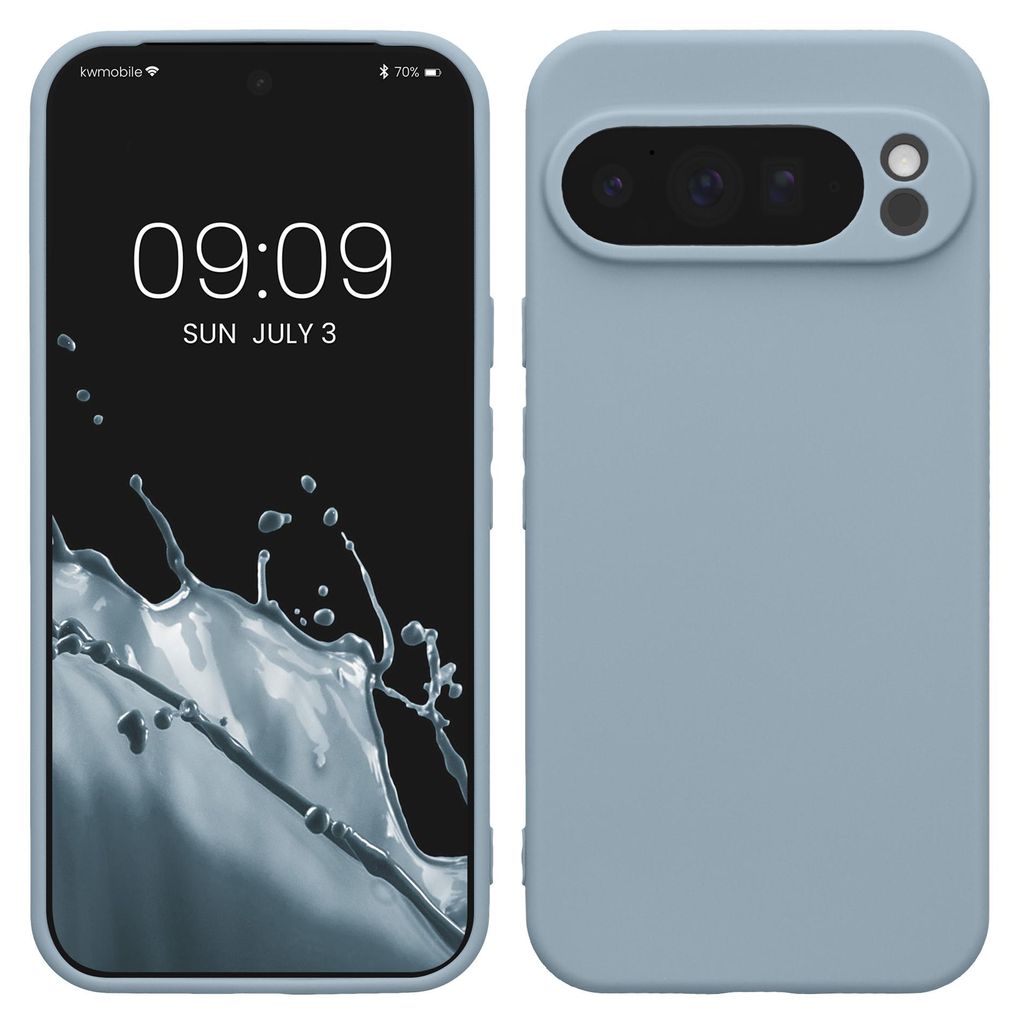 kwmobile Handyhülle kompatibel mit Google Pixel 10 Pro XL Hülle - Handy Case aus weichem Silikon in Hellblau matt