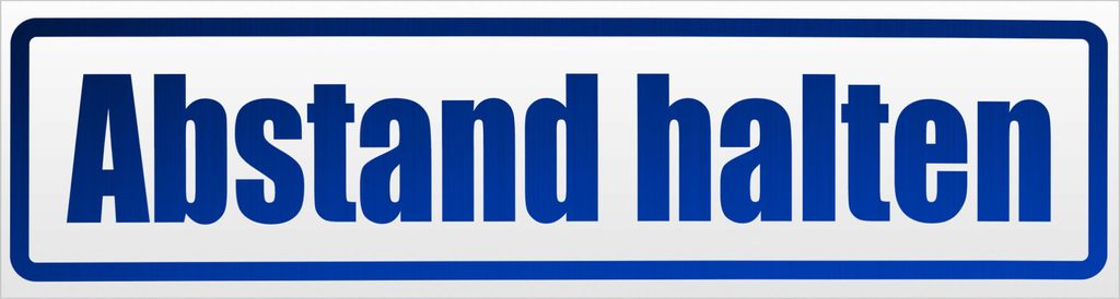 Kiwistar Abstand halten Magnetschild Schild magnetisch - 20cm Blau - reflektierend - Magnetfolie für Auto PKW Kfz