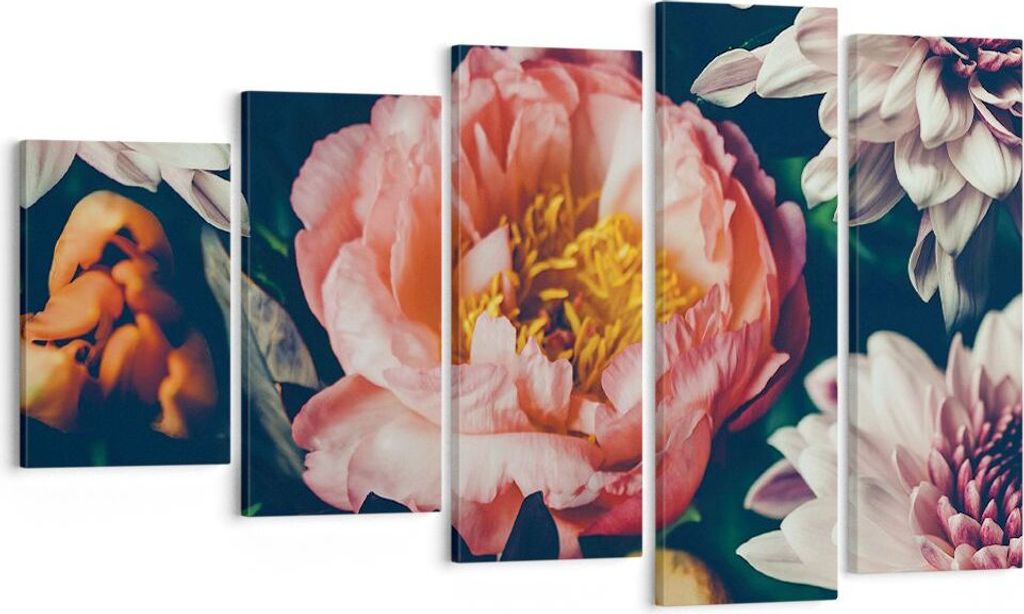 Bild auf Leinwand - Leinwandbild - 5 Teile - Blumen Produktbild 