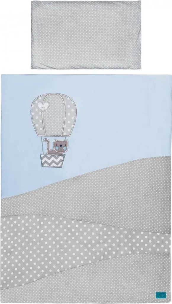 Parure de lit Belisima Balloon bleu 100x135 pour chambre de garçon