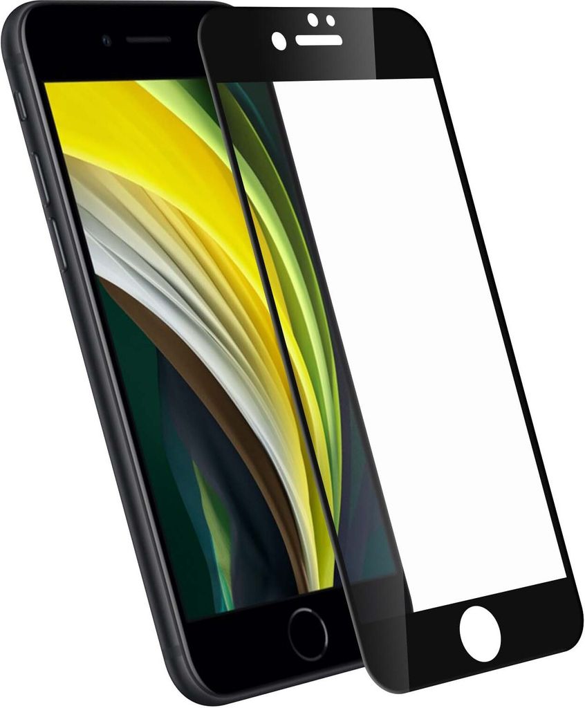 Displayschutzfolie aus Hartglas für Apple iPhone 7/ iPhone 8 – Rand Schwarz